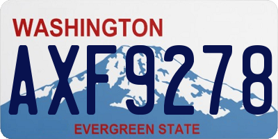 WA license plate AXF9278
