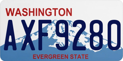 WA license plate AXF9280