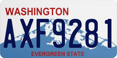 WA license plate AXF9281
