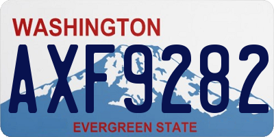 WA license plate AXF9282