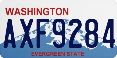 WA license plate AXF9284