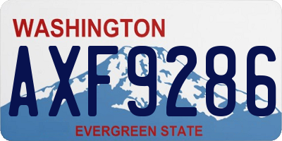 WA license plate AXF9286