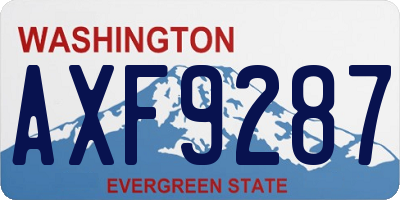 WA license plate AXF9287