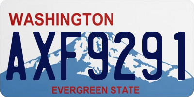 WA license plate AXF9291