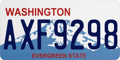 WA license plate AXF9298