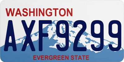 WA license plate AXF9299