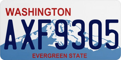 WA license plate AXF9305