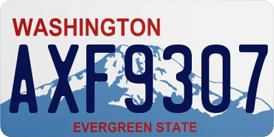 WA license plate AXF9307