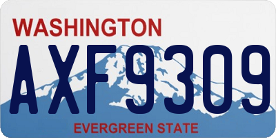 WA license plate AXF9309