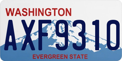 WA license plate AXF9310