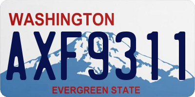 WA license plate AXF9311