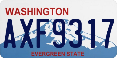 WA license plate AXF9317