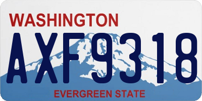WA license plate AXF9318