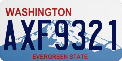 WA license plate AXF9321