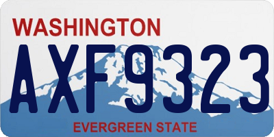 WA license plate AXF9323