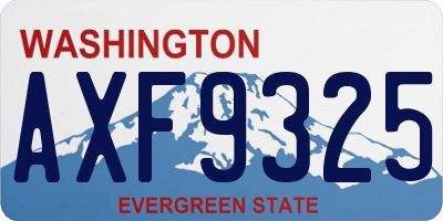 WA license plate AXF9325