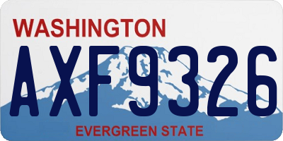 WA license plate AXF9326