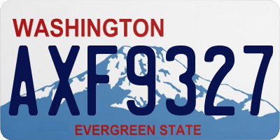 WA license plate AXF9327