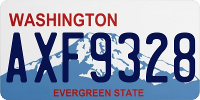 WA license plate AXF9328