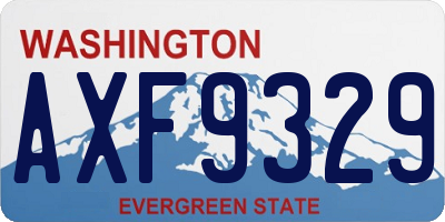 WA license plate AXF9329