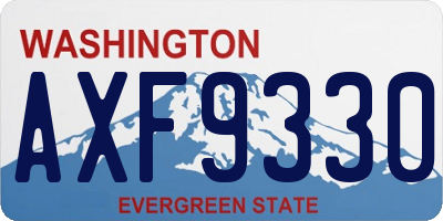 WA license plate AXF9330