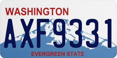 WA license plate AXF9331