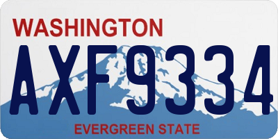 WA license plate AXF9334