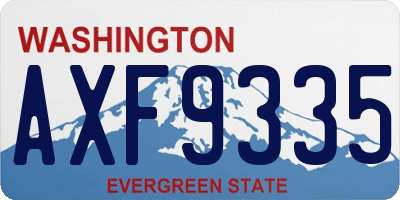 WA license plate AXF9335