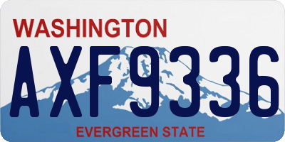 WA license plate AXF9336