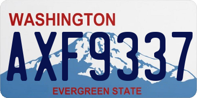 WA license plate AXF9337