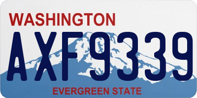WA license plate AXF9339