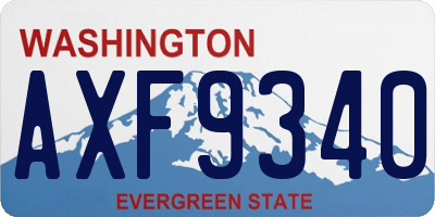WA license plate AXF9340