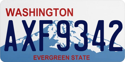WA license plate AXF9342