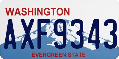 WA license plate AXF9343