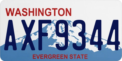 WA license plate AXF9344