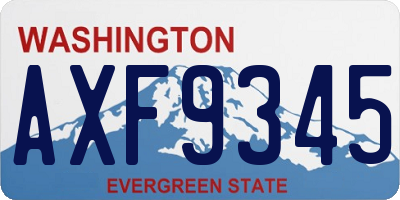 WA license plate AXF9345