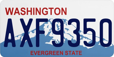 WA license plate AXF9350