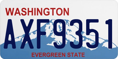 WA license plate AXF9351