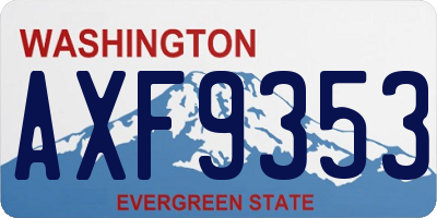 WA license plate AXF9353