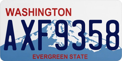 WA license plate AXF9358