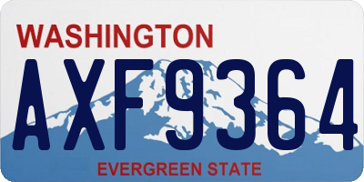 WA license plate AXF9364