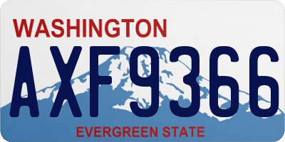 WA license plate AXF9366