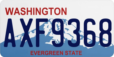 WA license plate AXF9368