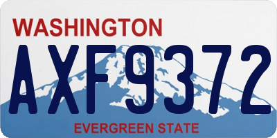 WA license plate AXF9372