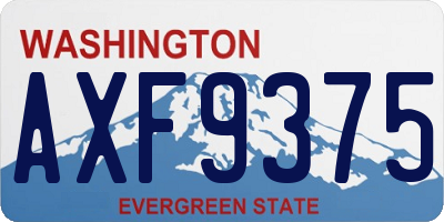 WA license plate AXF9375
