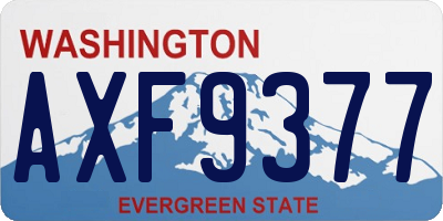 WA license plate AXF9377