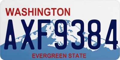WA license plate AXF9384