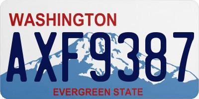 WA license plate AXF9387
