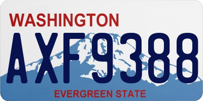 WA license plate AXF9388