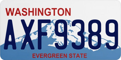 WA license plate AXF9389